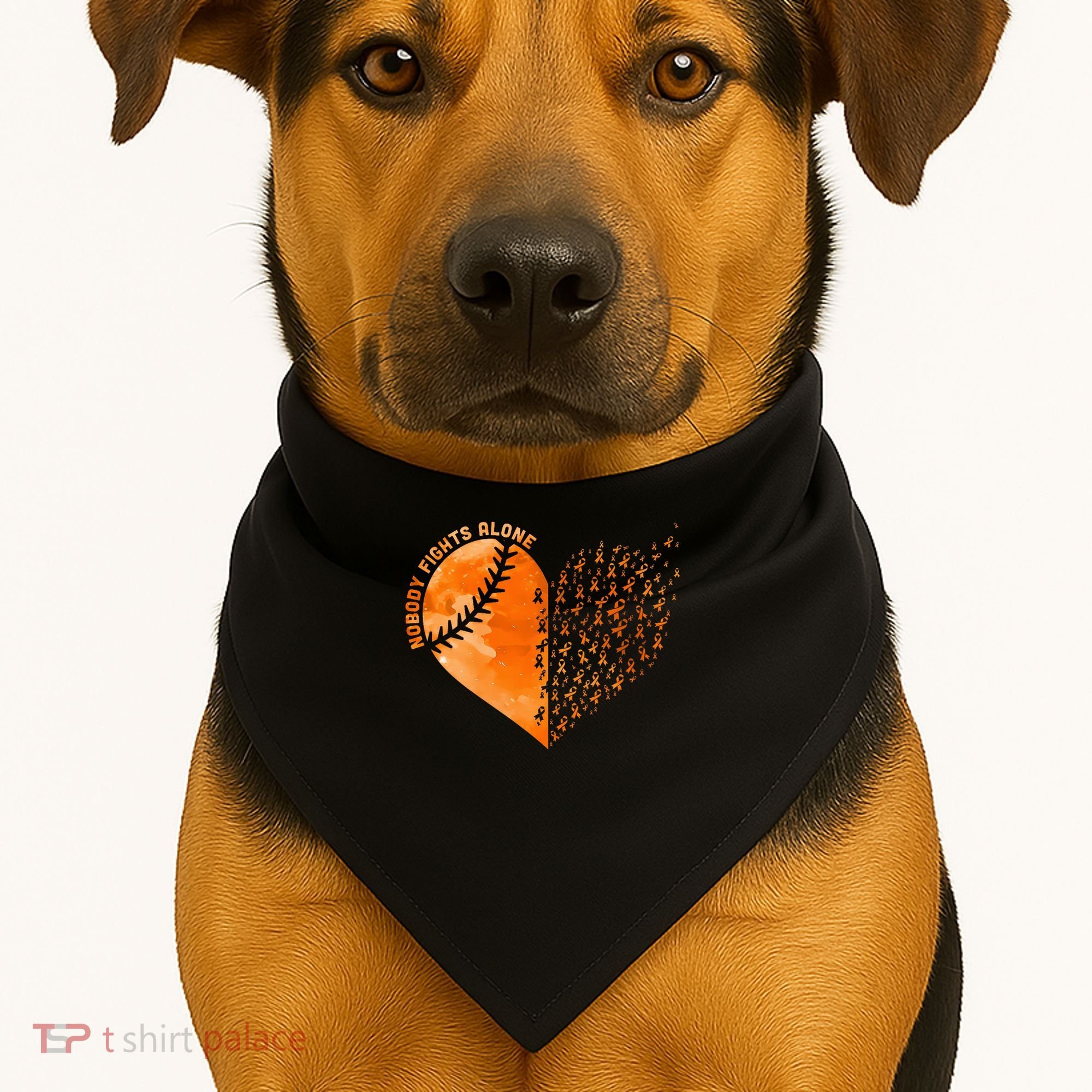 Nobody Fights Alone Orange Baseball MS Awareness USA-Made Doggie Bandana