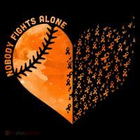 Nobody Fights Alone Orange Baseball MS Awareness Women's Hoodie thumb 2