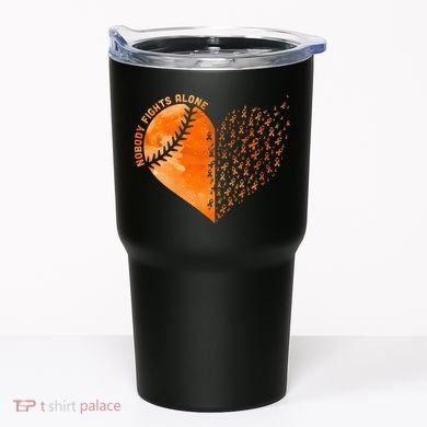 Nobody Fights Alone Orange Baseball MS Awareness Tumbler