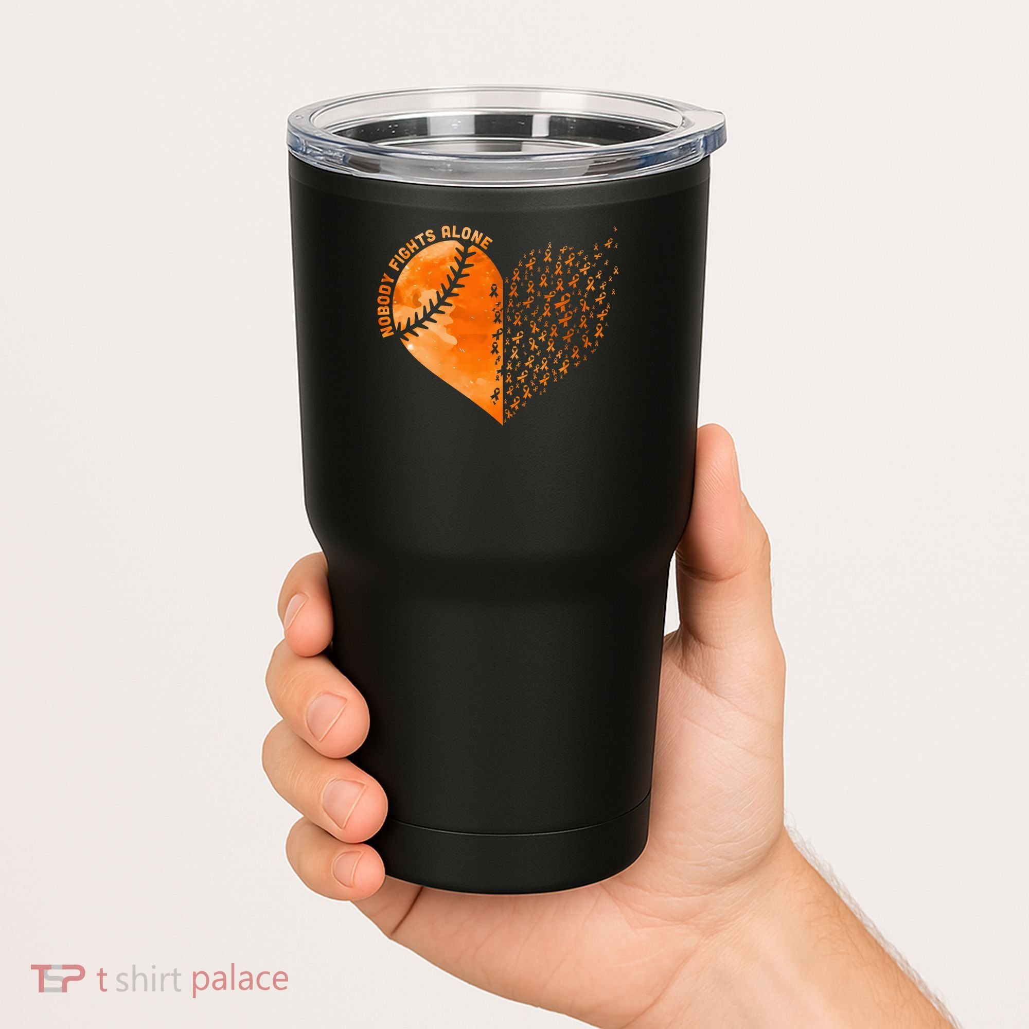 Nobody Fights Alone Orange Baseball MS Awareness Tumbler