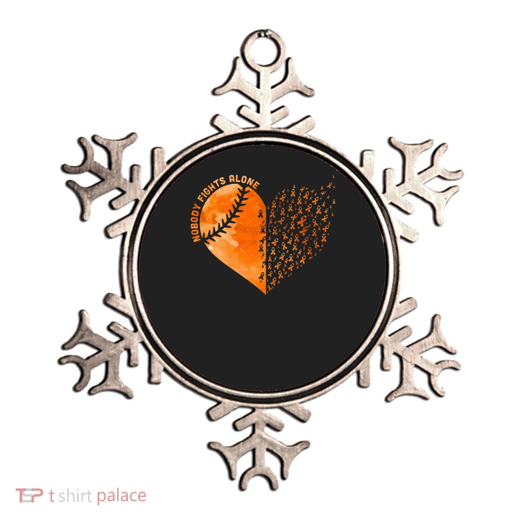 Nobody Fights Alone Orange Baseball MS Awareness Ornament