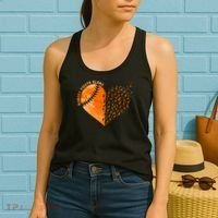 Nobody Fights Alone Orange Baseball MS Awareness Women's Tank Top thumb 2