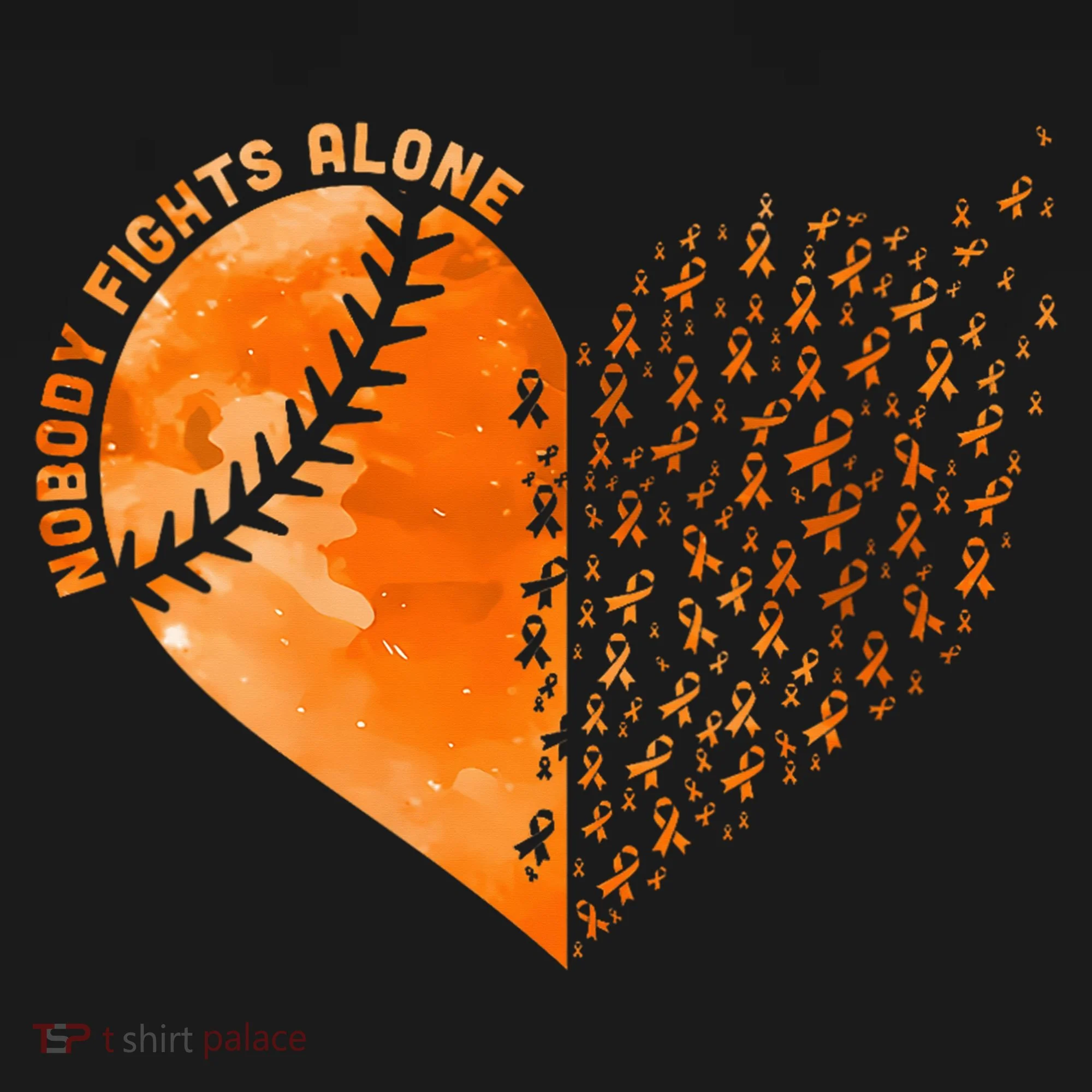 Nobody Fights Alone Orange Baseball MS Awareness Toddler Hoodie