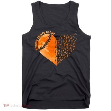 Nobody Fights Alone Orange Baseball MS Awareness Tank Top