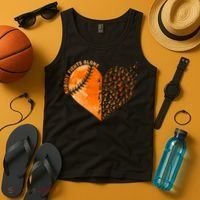 Nobody Fights Alone Orange Baseball MS Awareness Tank Top thumb 4