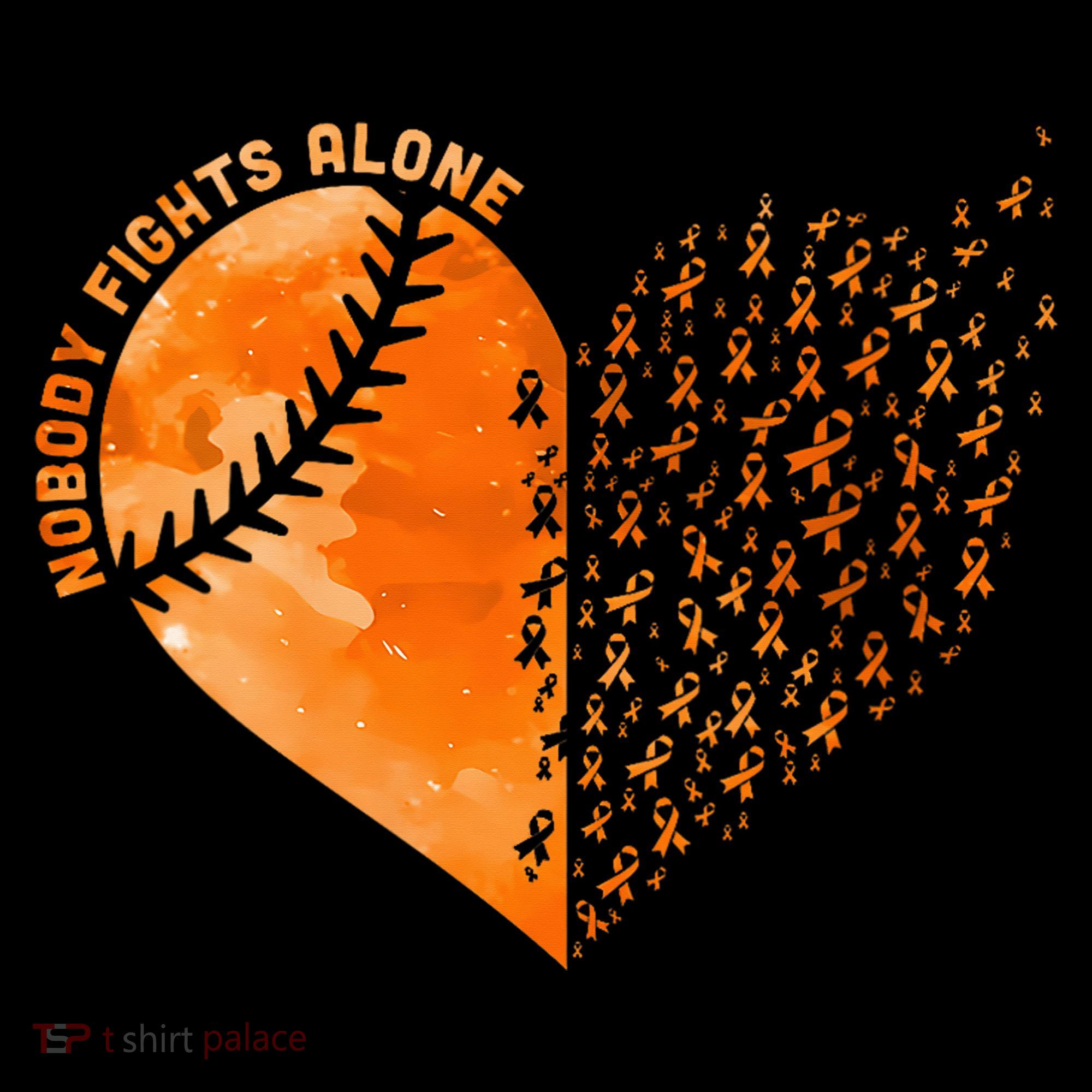 Nobody Fights Alone Orange Baseball MS Awareness Tank Top