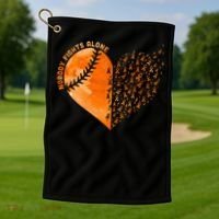 Nobody Fights Alone Orange Baseball MS Awareness Golf Towel thumb 1