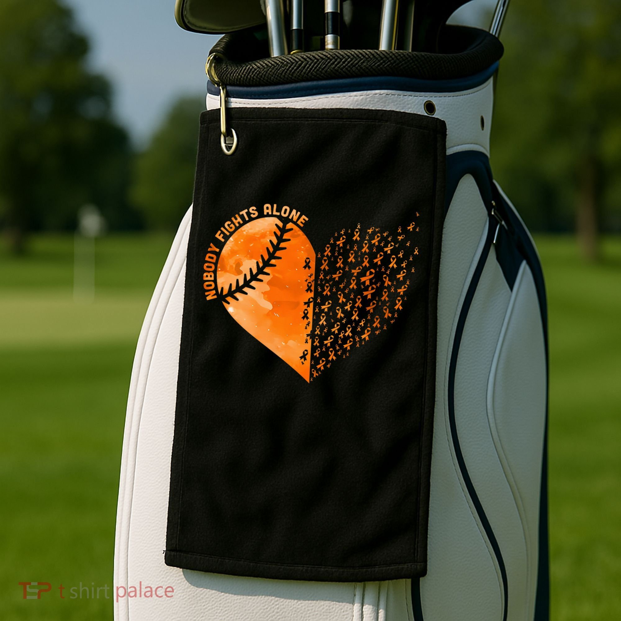 Nobody Fights Alone Orange Baseball MS Awareness Golf Towel