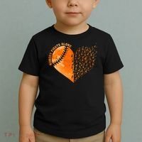Nobody Fights Alone Orange Baseball MS Awareness Toddler T-Shirt thumb 2
