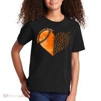 Nobody Fights Alone Orange Baseball MS Awareness Kids T-Shirt thumb 2