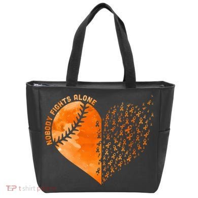 Nobody Fights Alone Orange Baseball MS Awareness Tote Bag