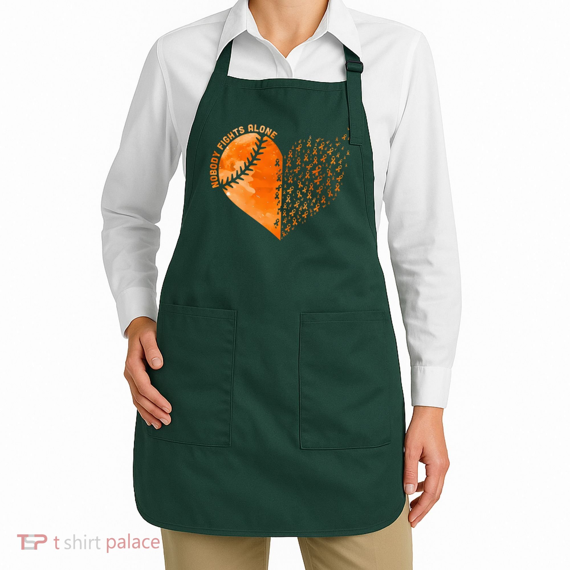 Nobody Fights Alone Orange Baseball MS Awareness Apron