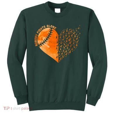 Nobody Fights Alone Orange Baseball MS Awareness Sweatshirt