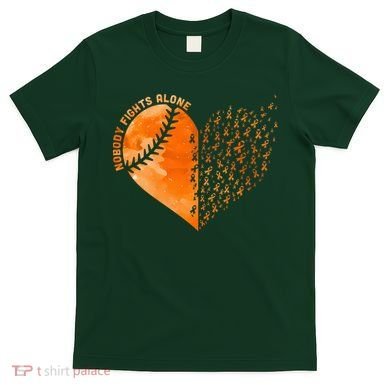 Nobody Fights Alone Orange Baseball MS Awareness T-Shirt