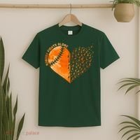 Nobody Fights Alone Orange Baseball MS Awareness T-Shirt thumb 2