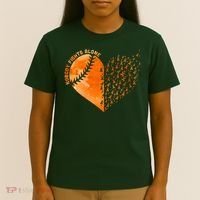 Nobody Fights Alone Orange Baseball MS Awareness T-Shirt thumb 4