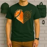 Nobody Fights Alone Orange Baseball MS Awareness T-Shirt thumb 6