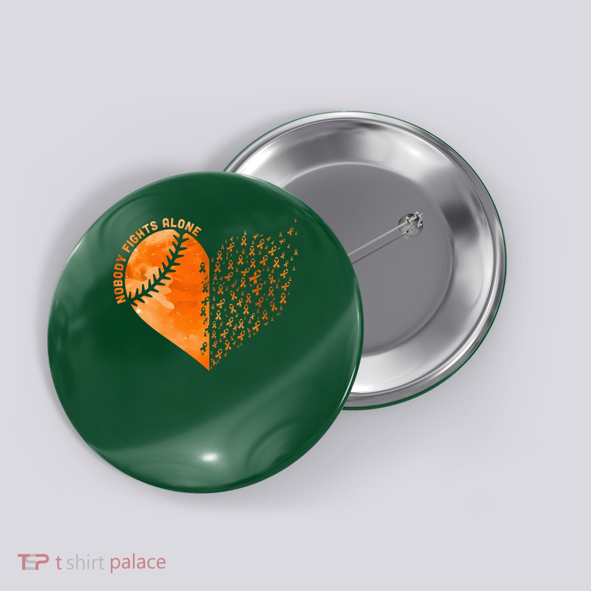 Nobody Fights Alone Orange Baseball MS Awareness Button
