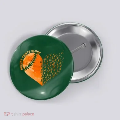 Nobody Fights Alone Orange Baseball MS Awareness Button