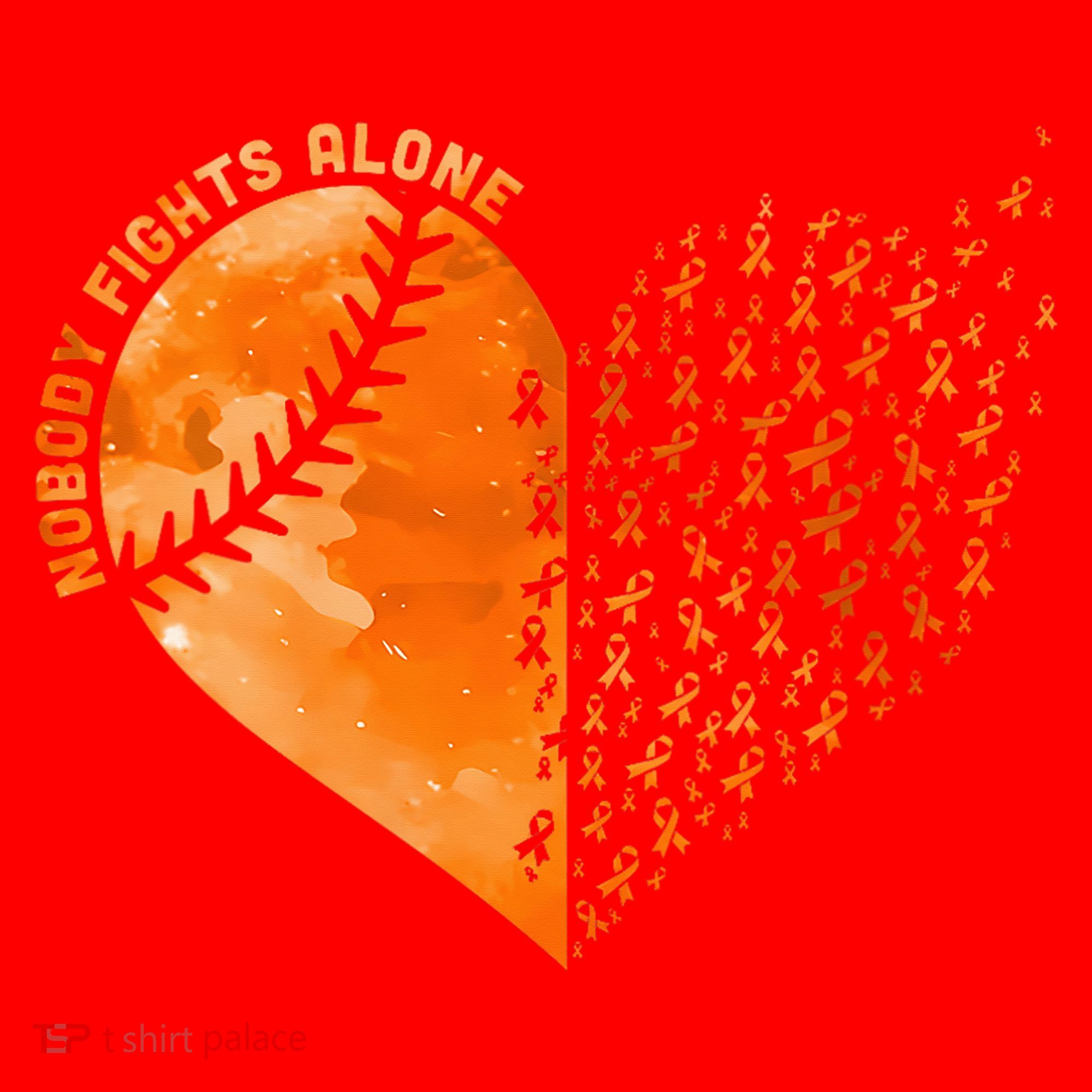 Nobody Fights Alone Orange Baseball MS Awareness Santa Hat