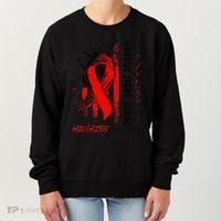 Nobody Fights Alone Hiv Aids Awareness Red Ribbon Supporter Women's Sweatshirt thumb 0