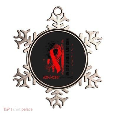 Nobody Fights Alone Hiv Aids Awareness Red Ribbon Supporter Ornament