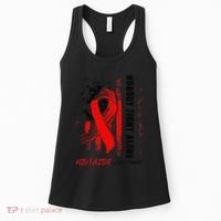 Nobody Fights Alone Hiv Aids Awareness Red Ribbon Supporter Women's Tank Top thumb 0
