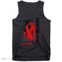 Nobody Fights Alone Hiv Aids Awareness Red Ribbon Supporter Tank Top thumb 0