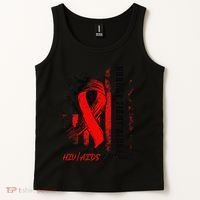 Nobody Fights Alone Hiv Aids Awareness Red Ribbon Supporter Tank Top thumb 2