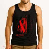 Nobody Fights Alone Hiv Aids Awareness Red Ribbon Supporter Tank Top thumb 3
