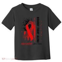 Nobody Fights Alone Hiv Aids Awareness Red Ribbon Supporter Toddler T-Shirt thumb 0