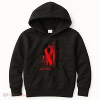 Nobody Fights Alone Hiv Aids Awareness Red Ribbon Supporter Kids Hoodie thumb 0