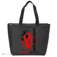Nobody Fights Alone Hiv Aids Awareness Red Ribbon Supporter Tote Bag thumb 0