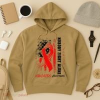Nobody Fights Alone Hiv Aids Awareness Red Ribbon Supporter Hoodie thumb 3