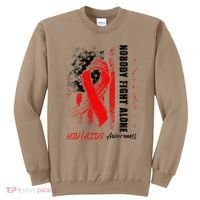 Nobody Fights Alone Hiv Aids Awareness Red Ribbon Supporter Sweatshirt thumb 0