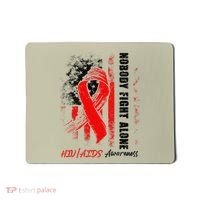 Nobody Fights Alone Hiv Aids Awareness Red Ribbon Supporter Mousepad thumb 0