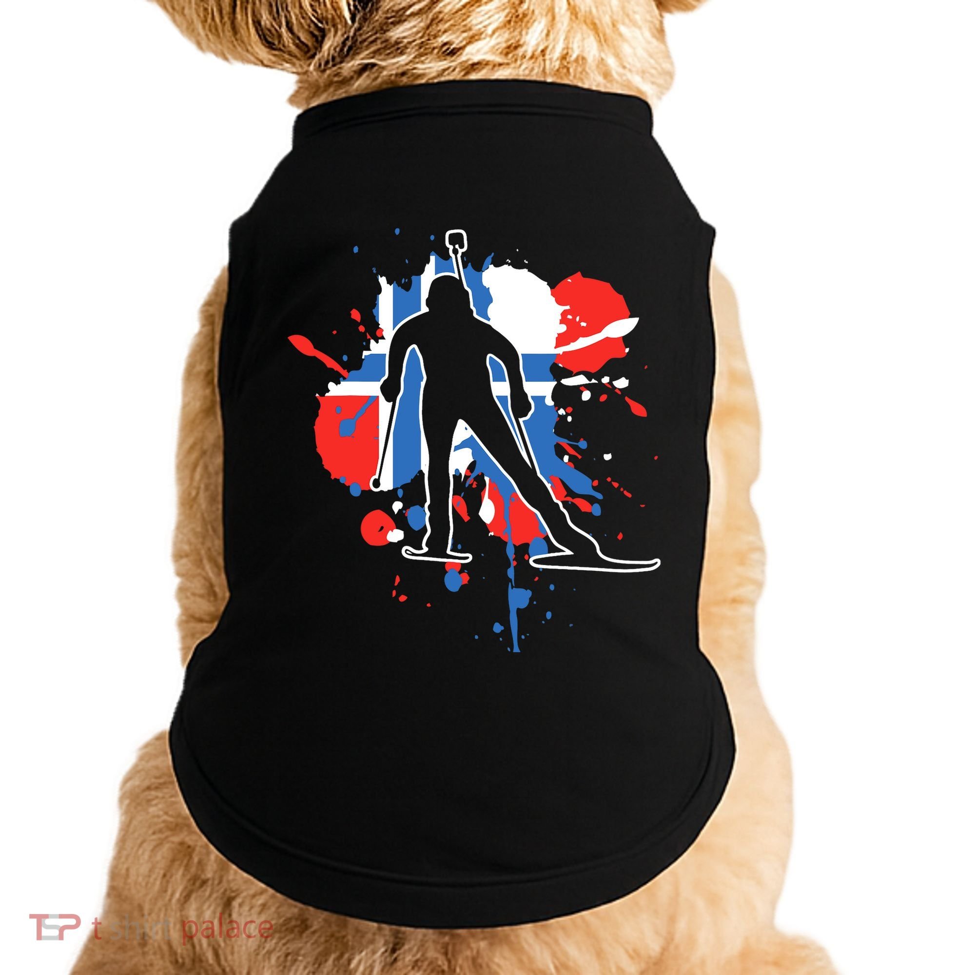 Norway Flag Biathlonist Norwegian Biathlon Doggie Tank