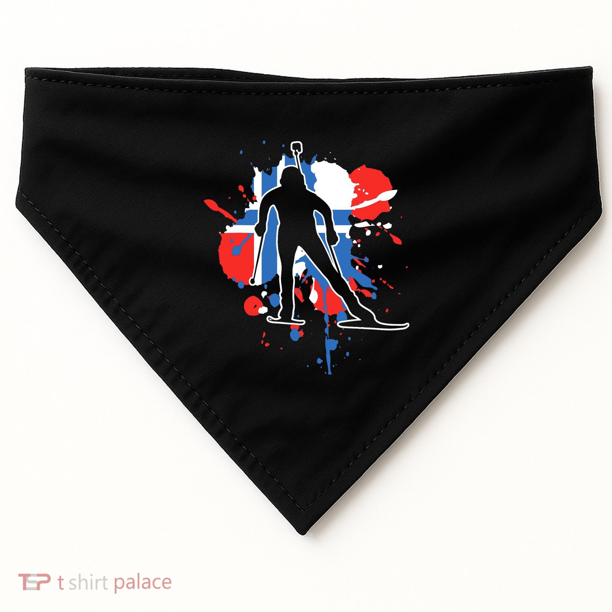 Norway Flag Biathlonist Norwegian Biathlon USA-Made Doggie Bandana