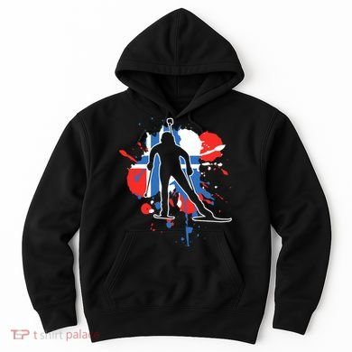 Norway Flag Biathlonist Norwegian Biathlon Hoodie
