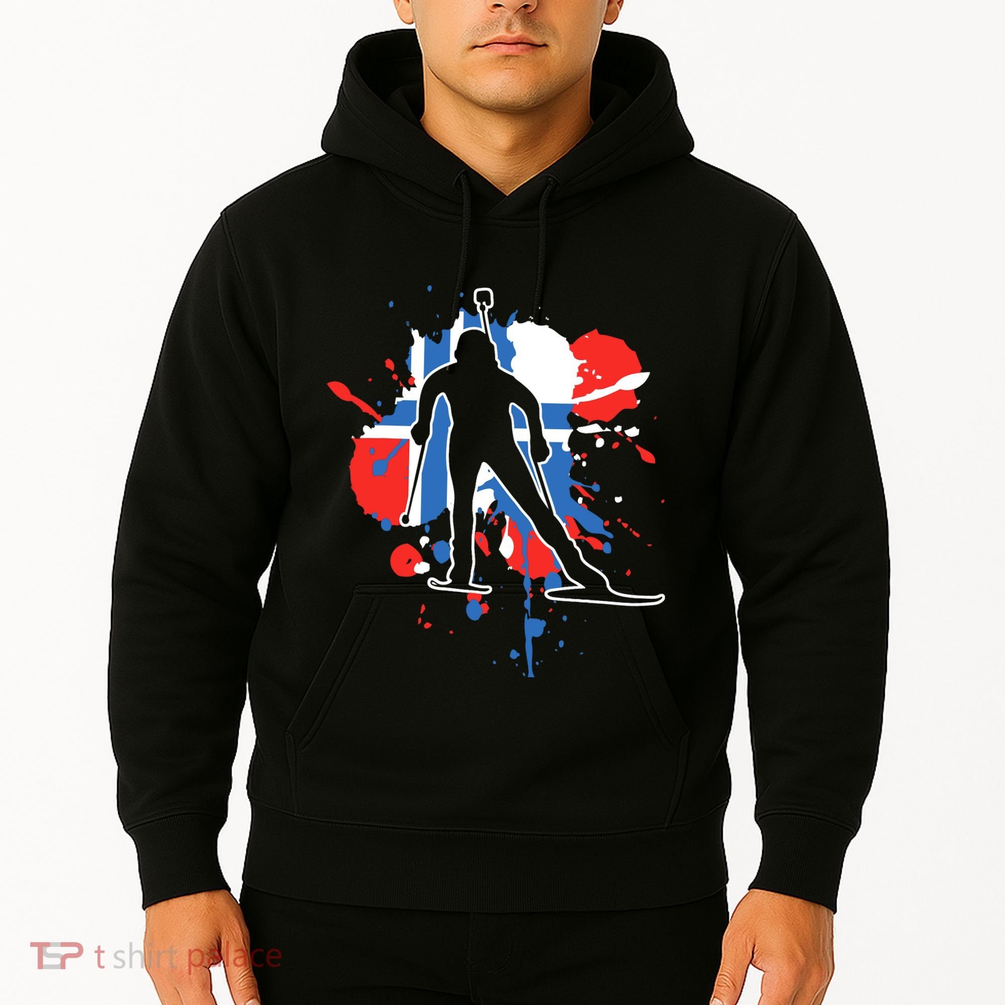 Norway Flag Biathlonist Norwegian Biathlon Hoodie