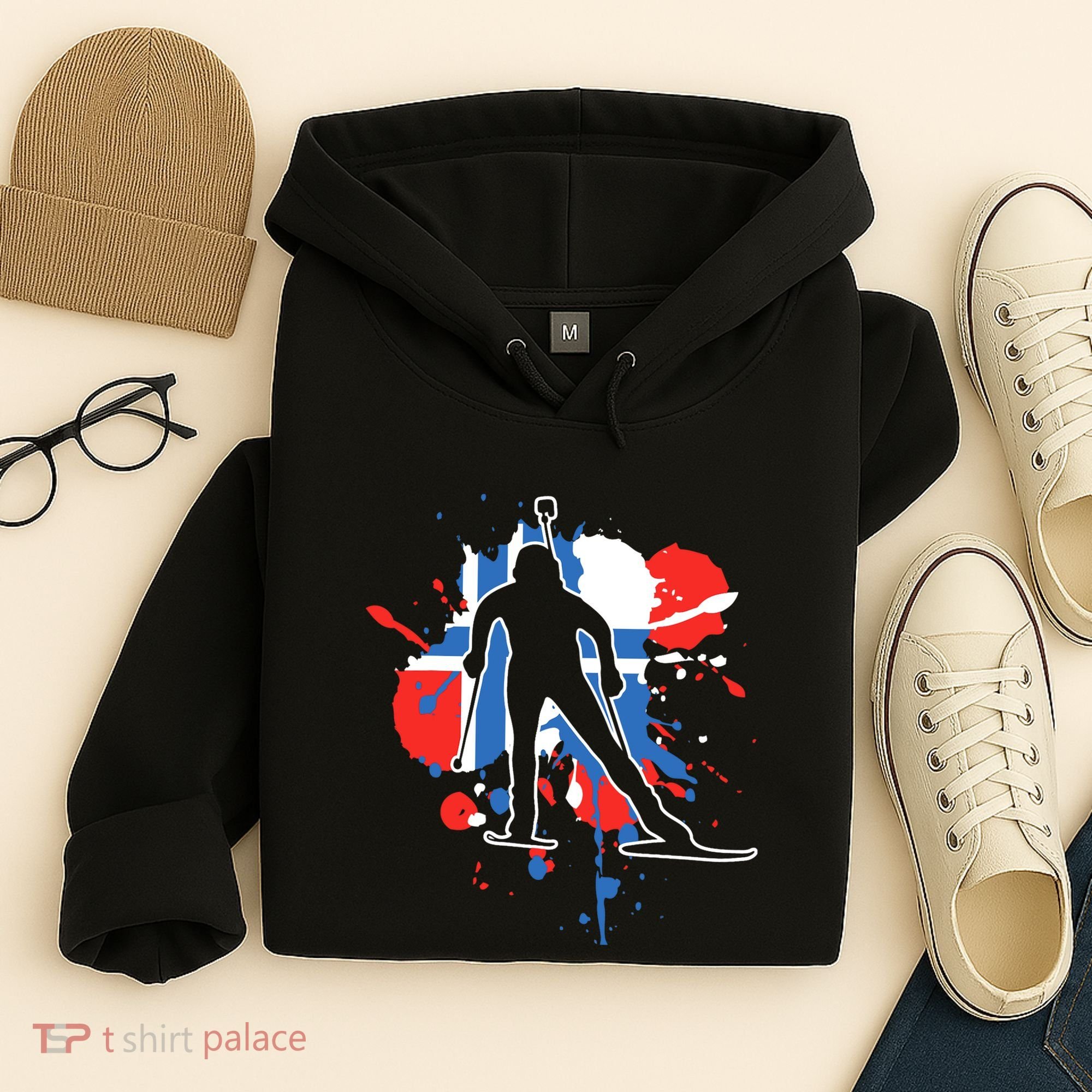 Norway Flag Biathlonist Norwegian Biathlon Hoodie