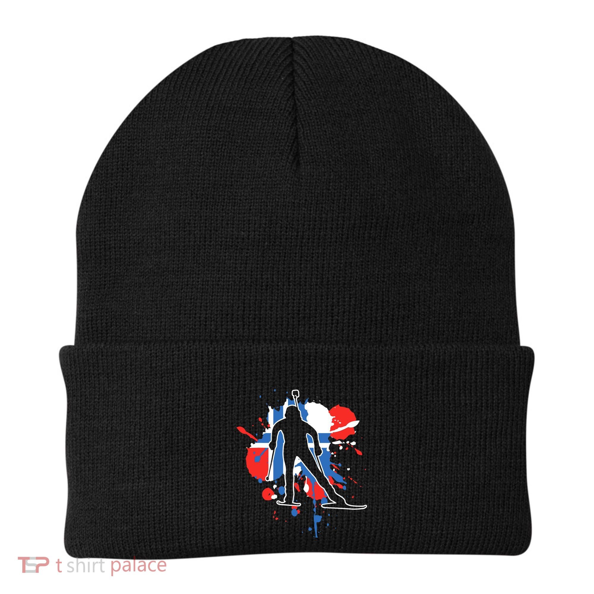 Norway Flag Biathlonist Norwegian Biathlon Beanie