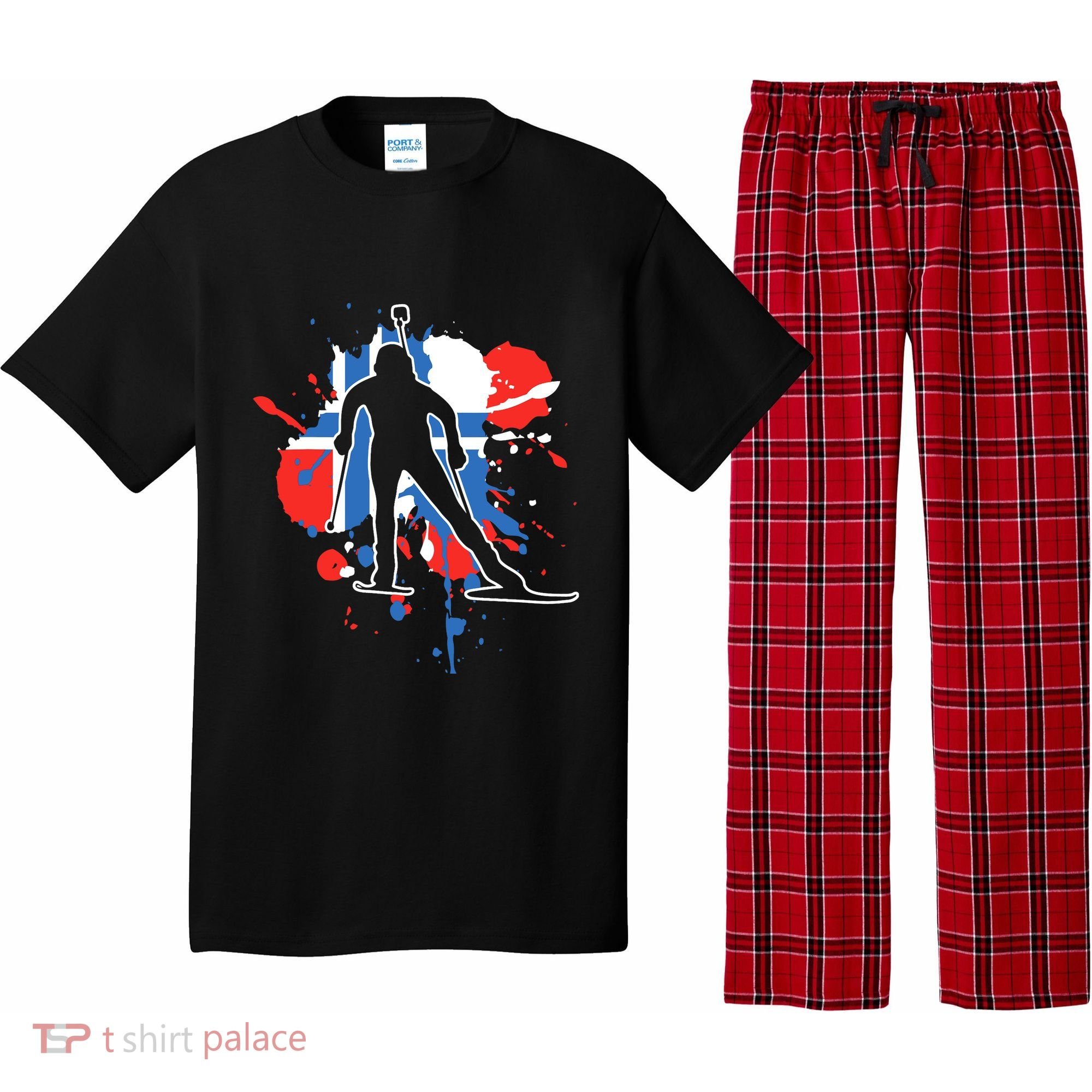Norway Flag Biathlonist Norwegian Biathlon Pajama Set