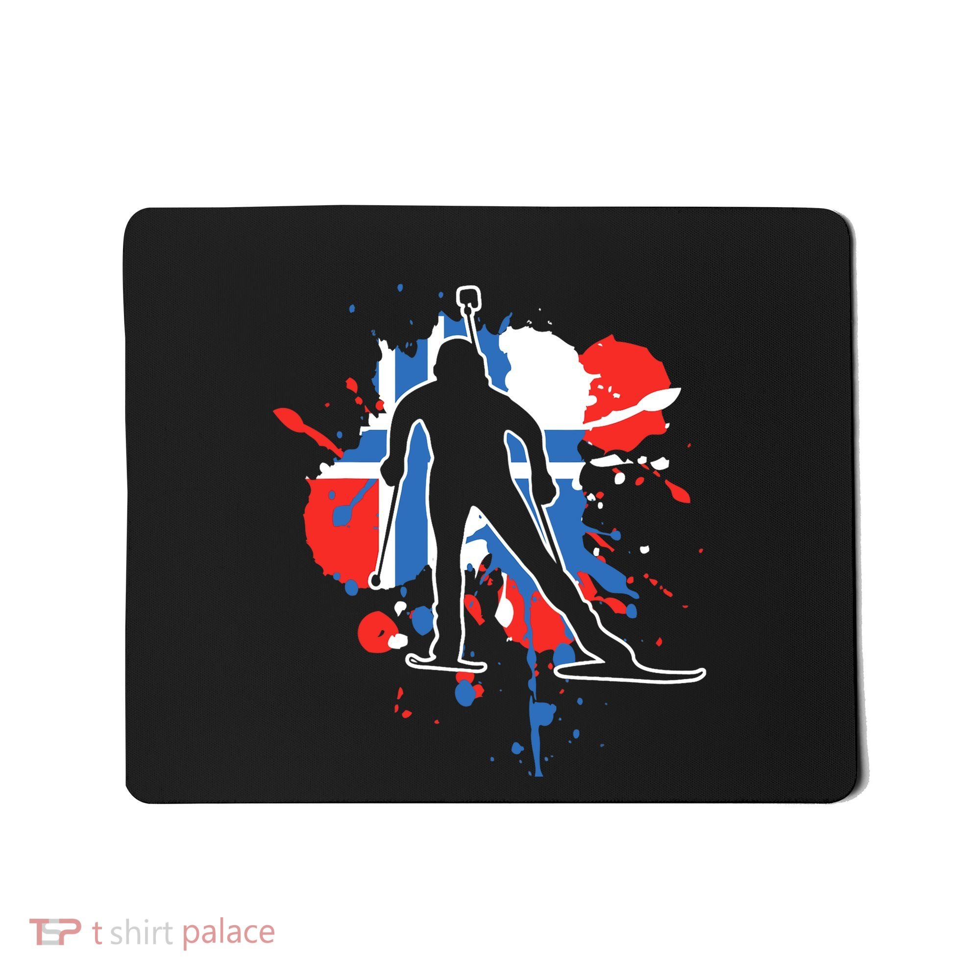 Norway Flag Biathlonist Norwegian Biathlon Mousepad