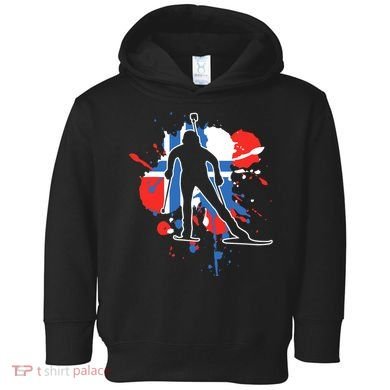 Norway Flag Biathlonist Norwegian Biathlon Toddler Hoodie