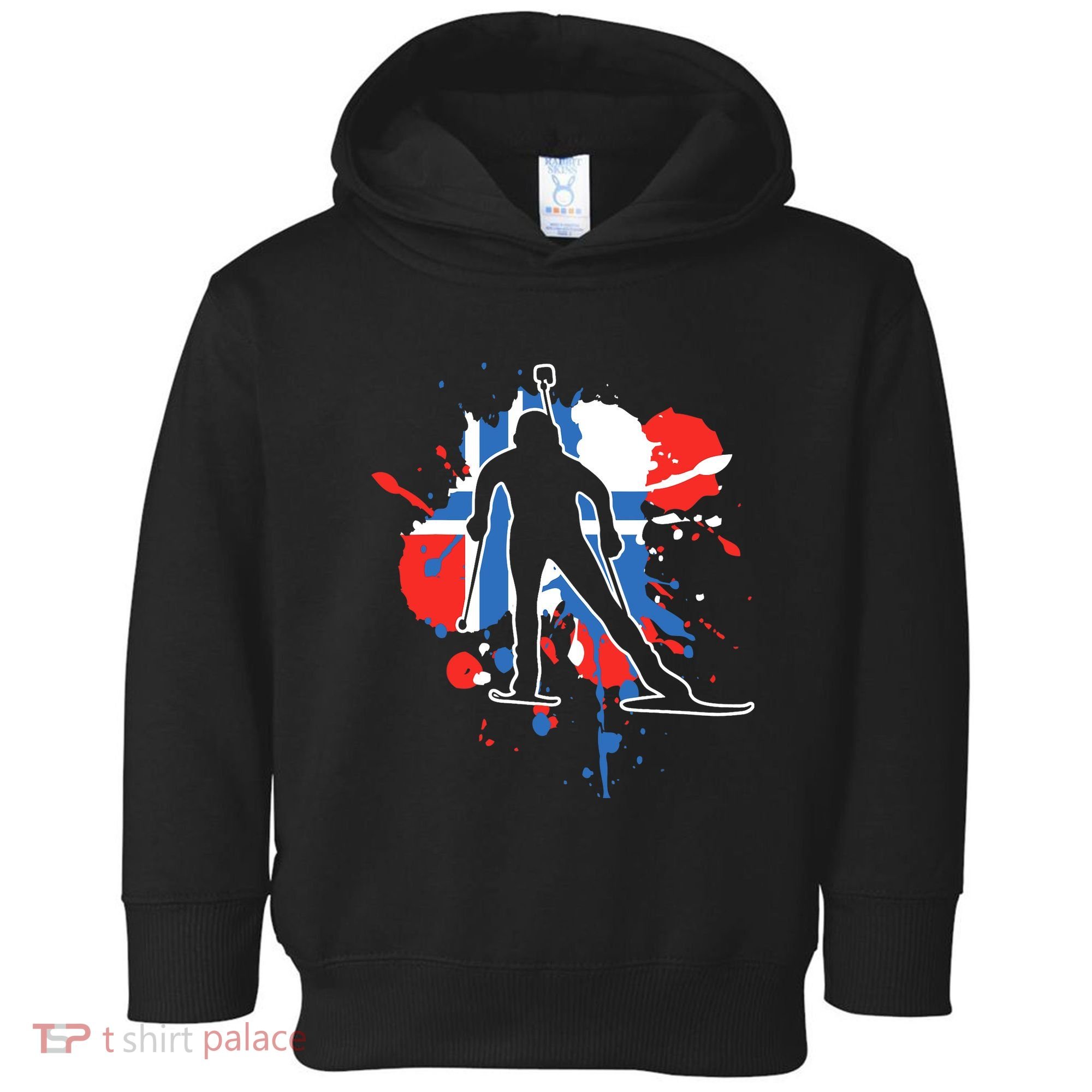 Norway Flag Biathlonist Norwegian Biathlon Toddler Hoodie