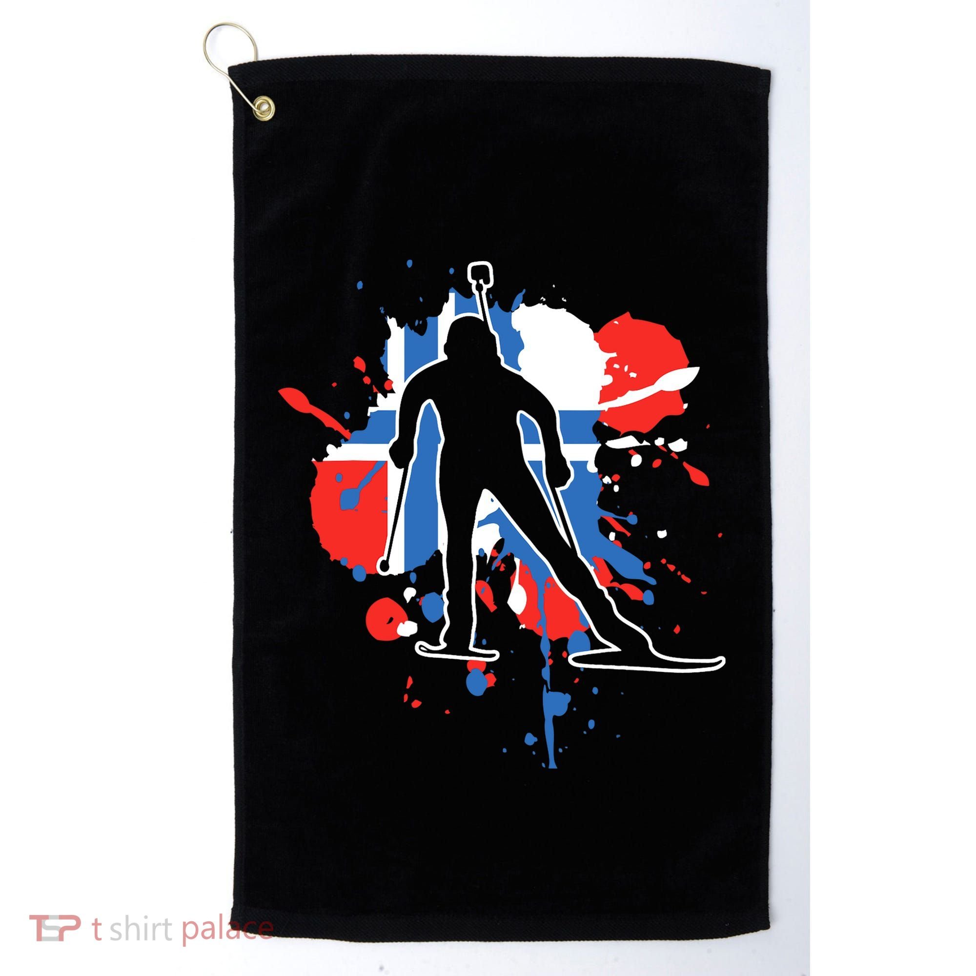 Norway Flag Biathlonist Norwegian Biathlon Golf Towel