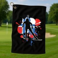 Norway Flag Biathlonist Norwegian Biathlon Golf Towel thumb 1