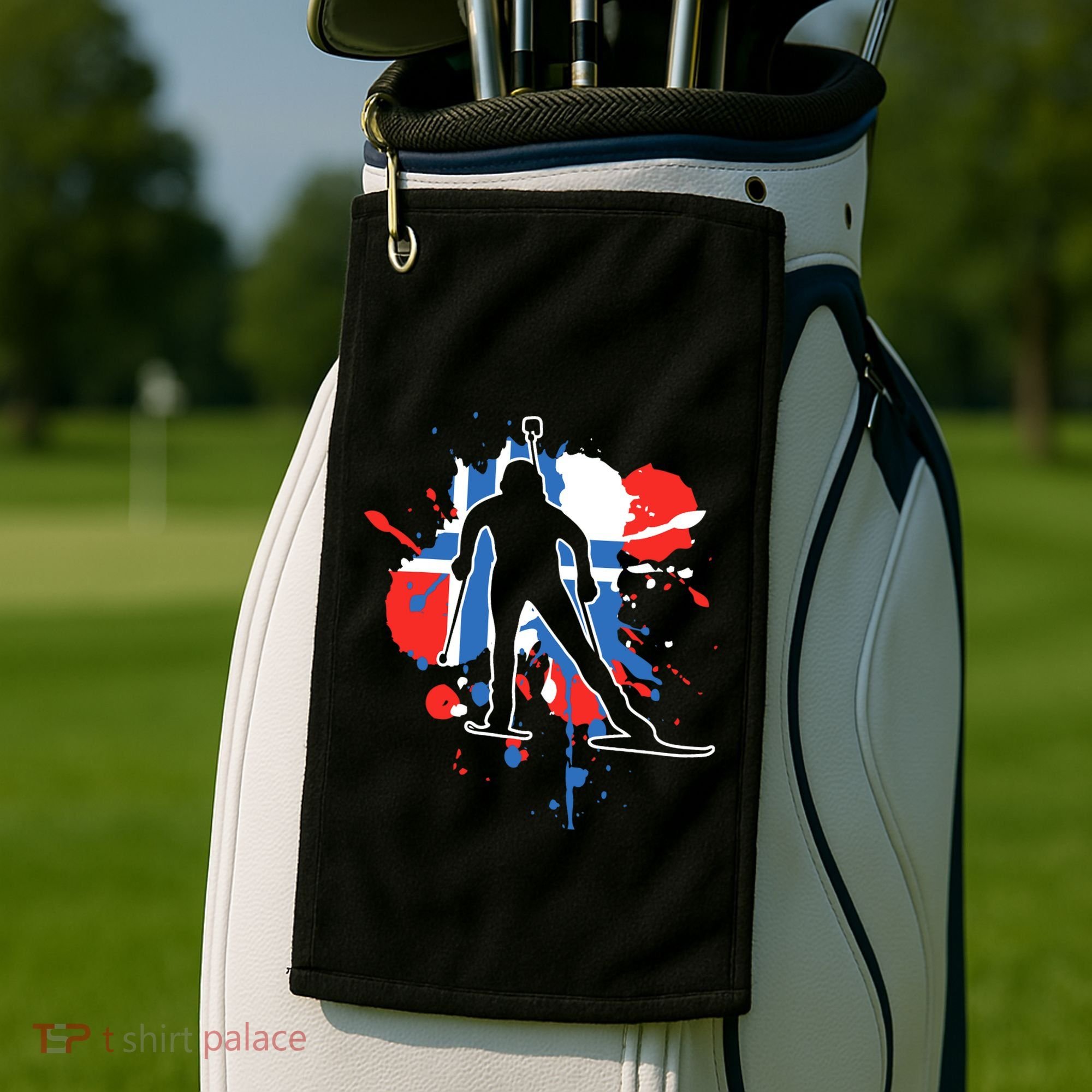Norway Flag Biathlonist Norwegian Biathlon Golf Towel