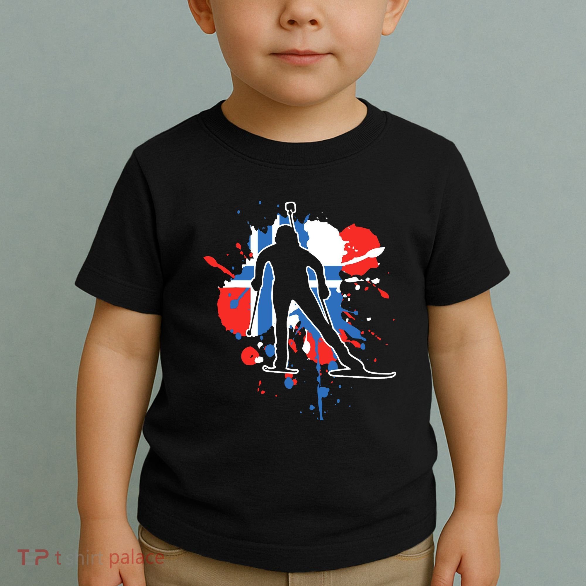 Norway Flag Biathlonist Norwegian Biathlon Toddler T-Shirt